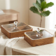 Wooden Four-Section Serving Platter with Acrylic Lid Small